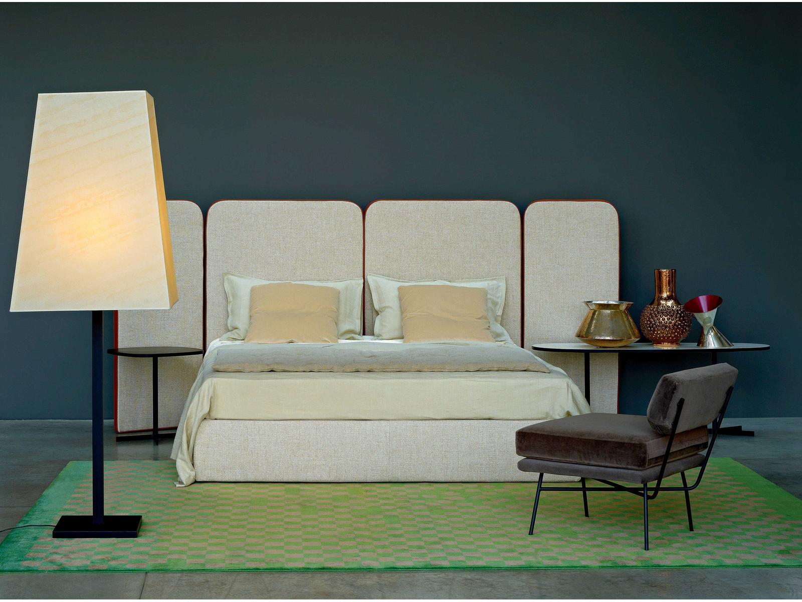 Palazzo Beige Plywood Upholstered California King Platform Bed