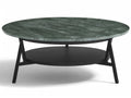 Cradle Round Marble Coffee Table with Metal Base