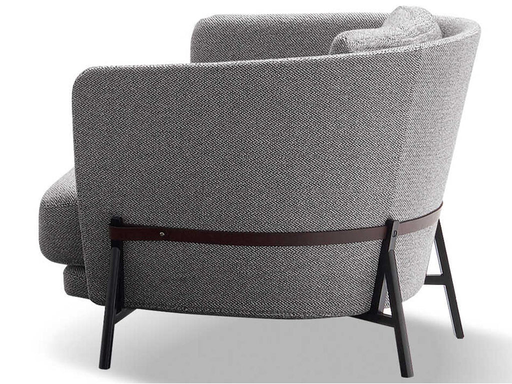 Cradle Armchair by Neri&Hu with Metal Frame and Leather Belt