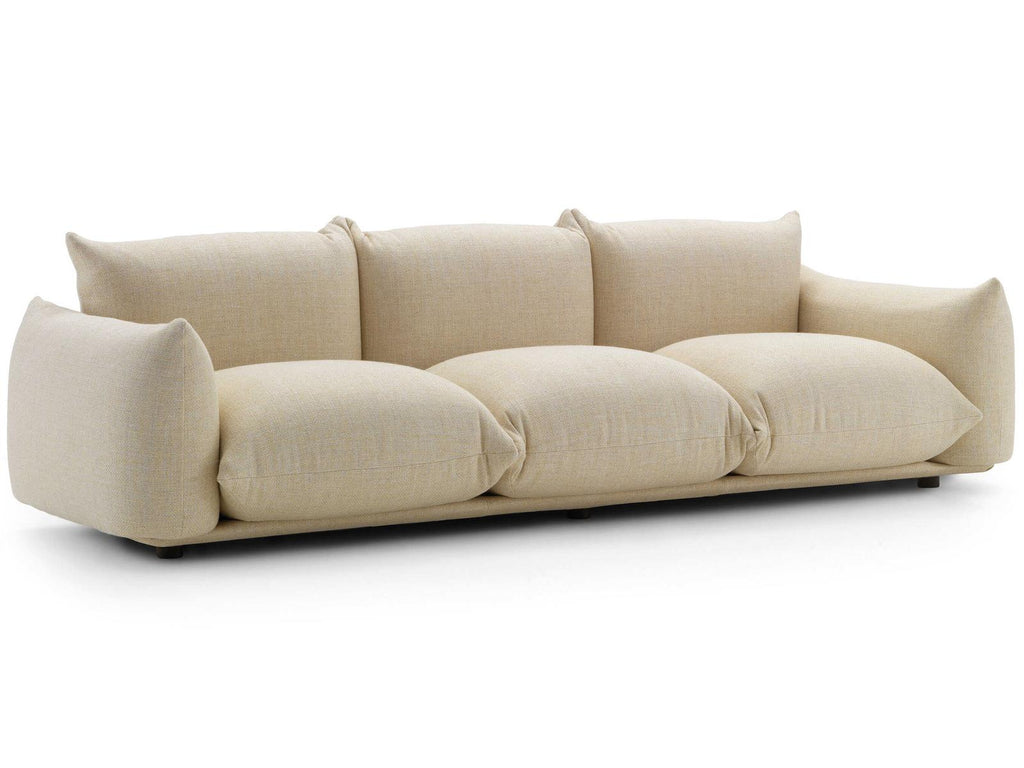 Marenco 3-Seat Fabric Sofa with Black Lacquered Metal Feet