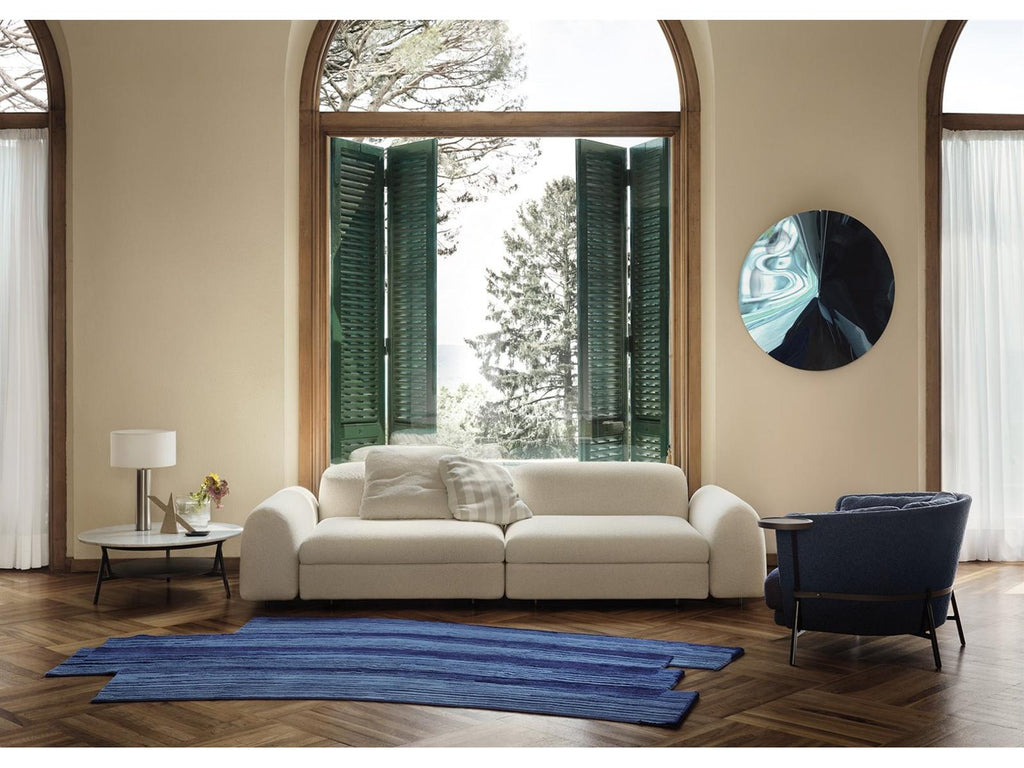Cradle Round Marble Coffee Table with Metal Base