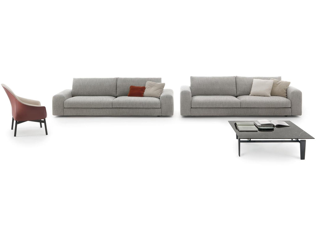 Strips Modular L-Shaped Fabric Sectional Sofa by Cini Boeri