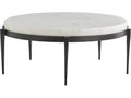Kelsie Square Coffee Table in Blackened Iron and White Marble