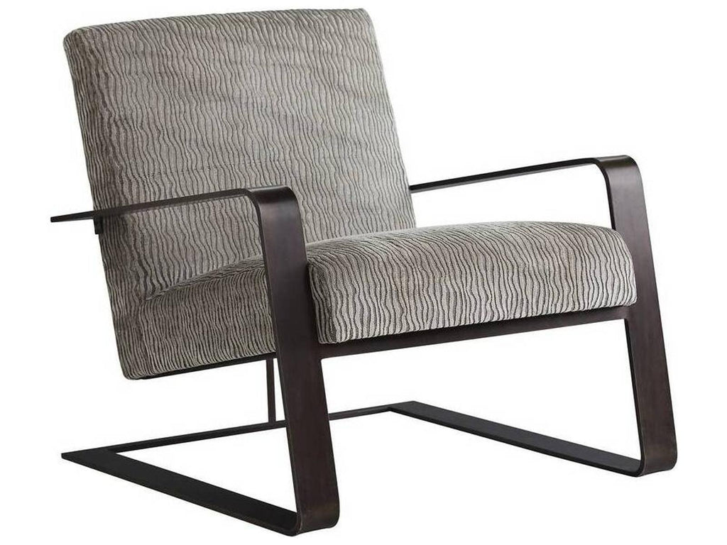 Torcello Accent Chair in Lichen Velvet with Natural Iron Frame