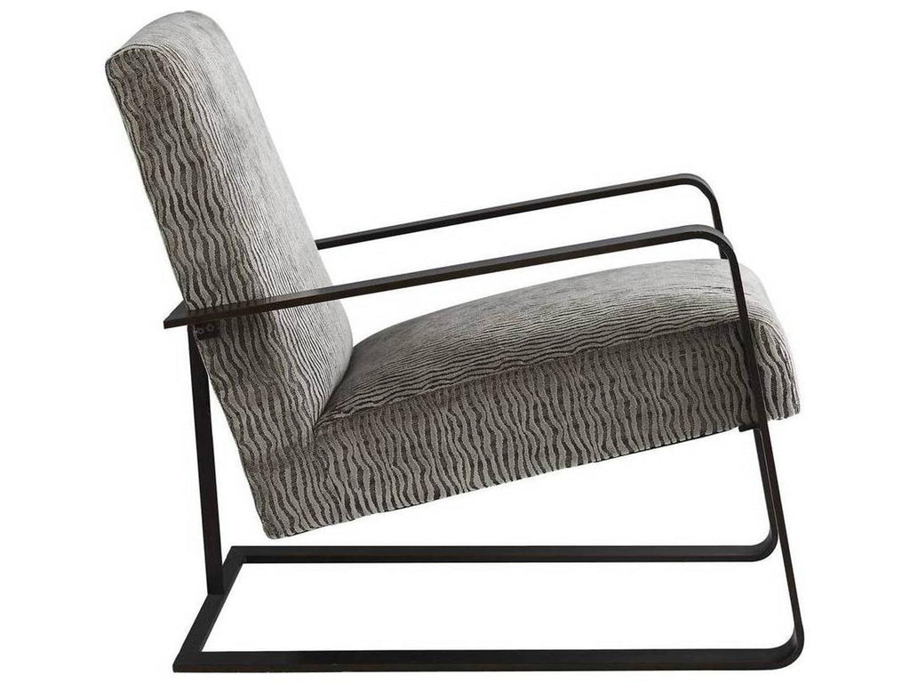 Torcello Accent Chair in Lichen Velvet with Natural Iron Frame