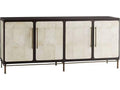 Edison Ivory Vellum Credenza with Antique Brass Accents