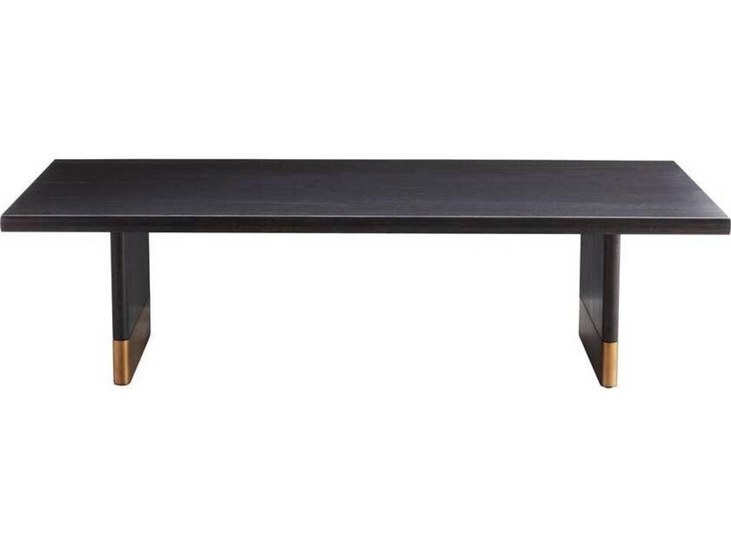 Arteriors Lawson Rectangle Coffee Table in Ebony Oak with Gold Leaf