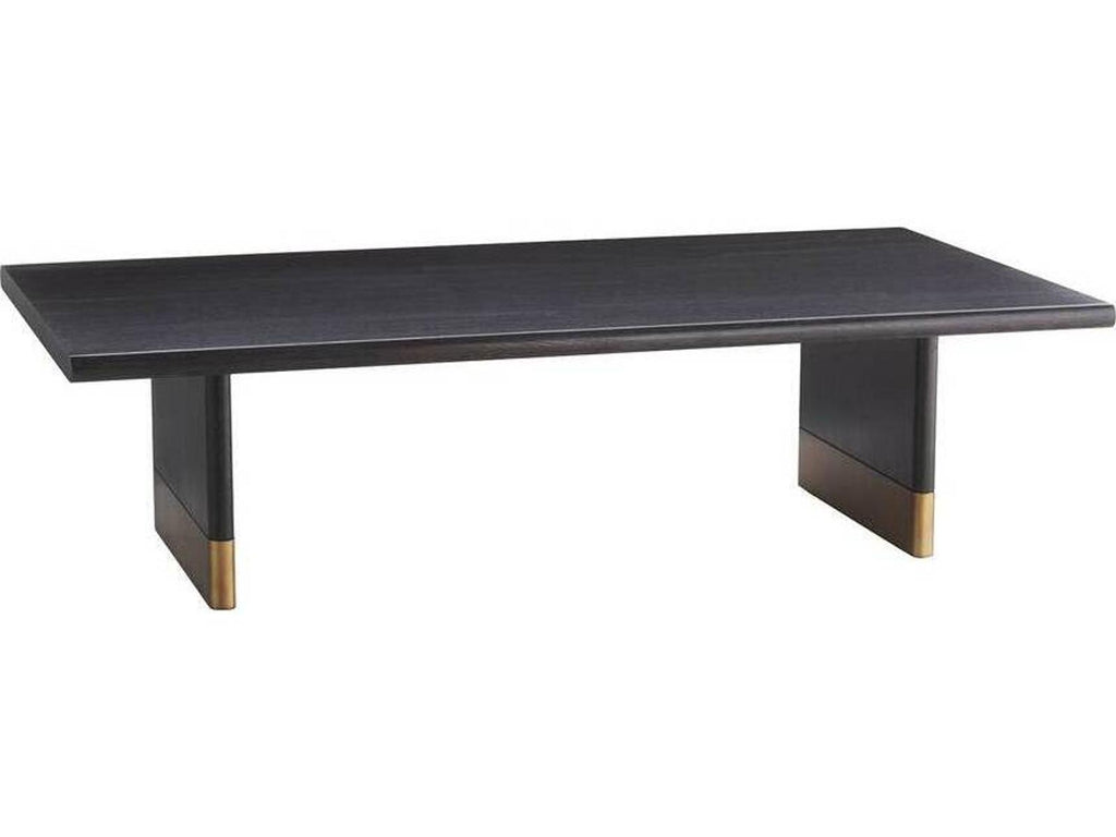 Arteriors Lawson Rectangle Coffee Table in Ebony Oak with Gold Leaf