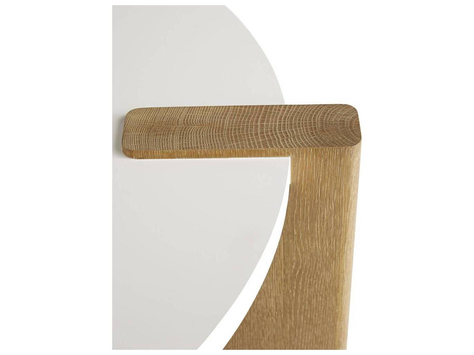 Forrest Square Coffee Table in White Lacquer and Oyster Oak