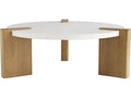 Forrest Square Coffee Table in White Lacquer and Oyster Oak