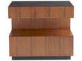 Geron Rectangle End Table in Satin Walnut and Black Lacquer