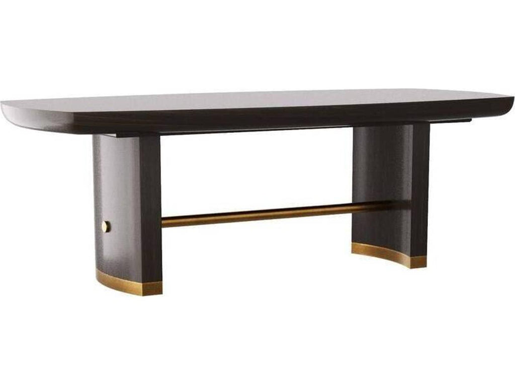 Pembroke Extending Rounded Rectangle Dining Table in Sable Oak Veneer