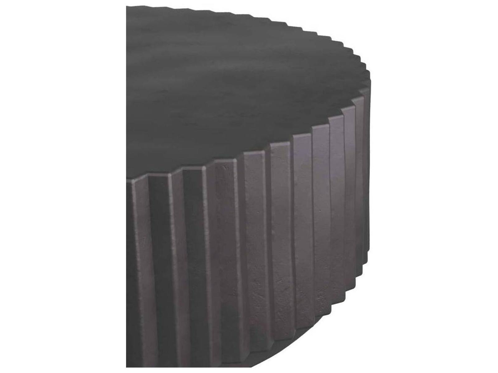 Reese Round Coffee Table in Black Concrete