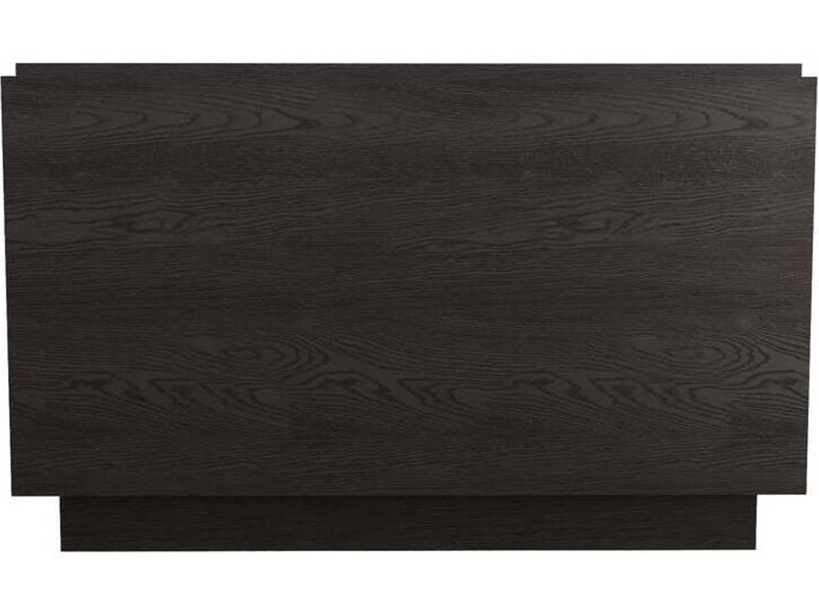 Puckett Rectangle Side Table in Ebony Oak and Antique Brass