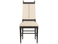 Keegan Upholstered Dining Side Chair Ebony Wood and Ivory Leather