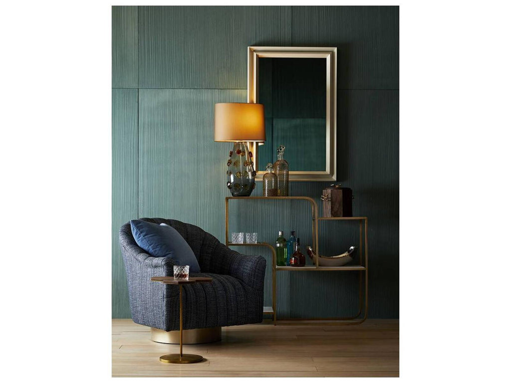 Springsteen Indigo Tweed Swivel Accent Chair