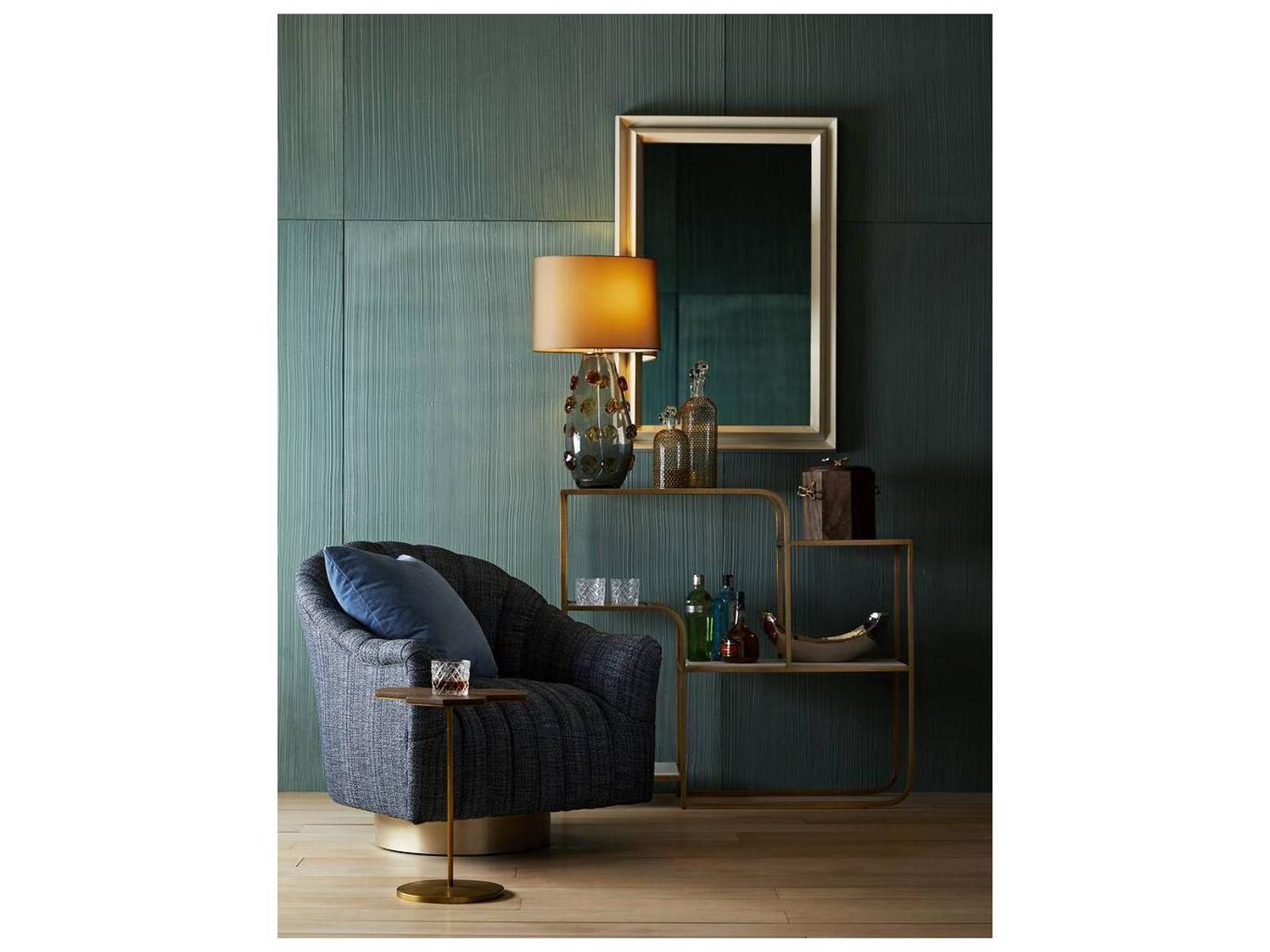Springsteen Indigo Tweed Swivel Accent Chair