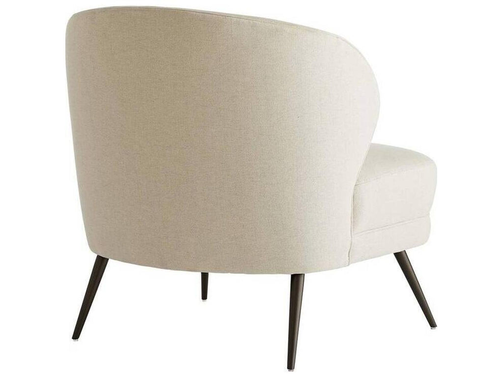 Arteriors Kitts Upholstered Accent Chair in Flax Fabric with Bronze Legs