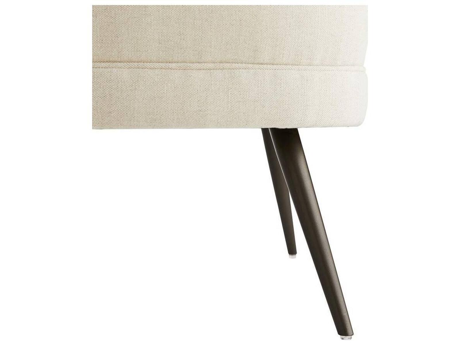 Arteriors Kitts Upholstered Accent Chair in Flax Fabric with Bronze Legs