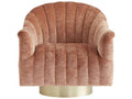 Arteriors Springsteen Swivel Accent Chair in Dusty Rose Velvet with Champagne Base