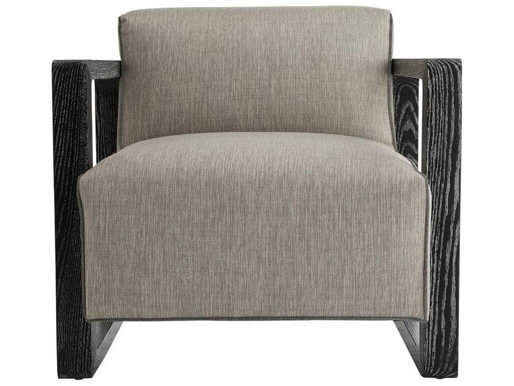 Duran Accent Chair in Fossil Tweed with Black Cerused Wood