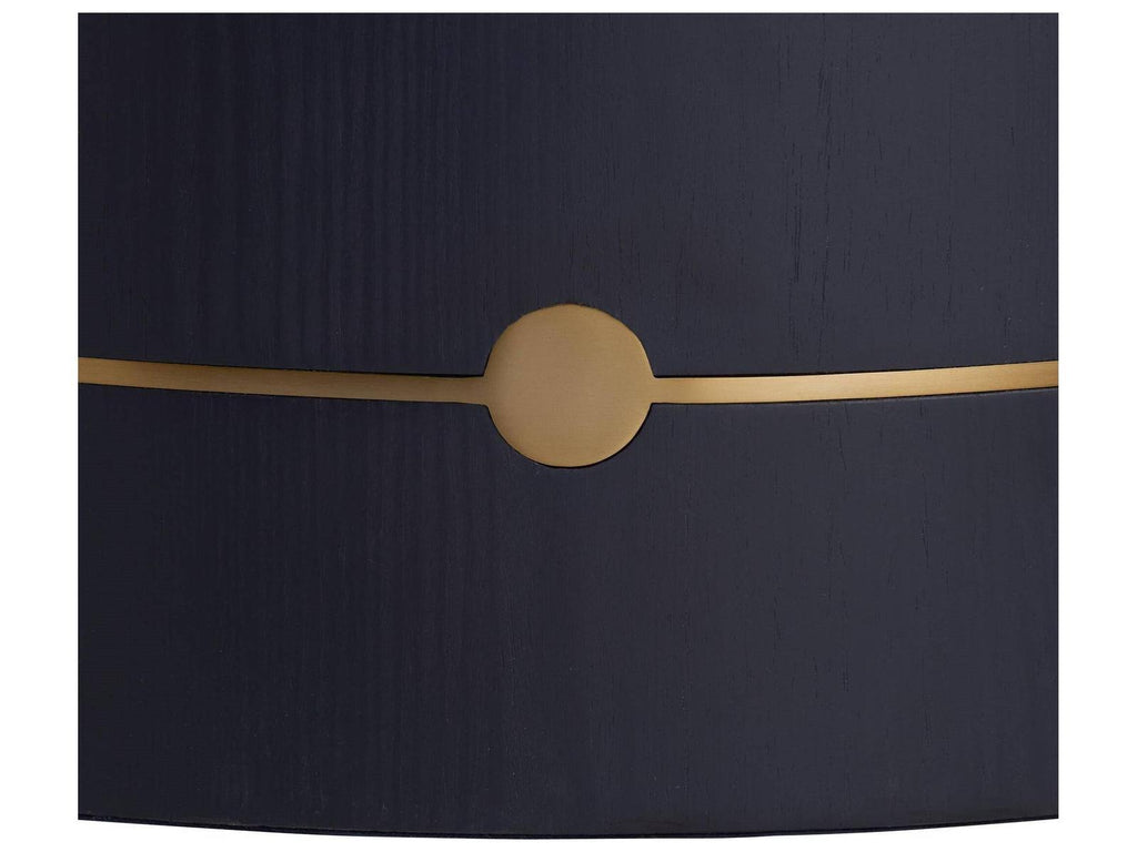 Round Wood Blue Gold End Table