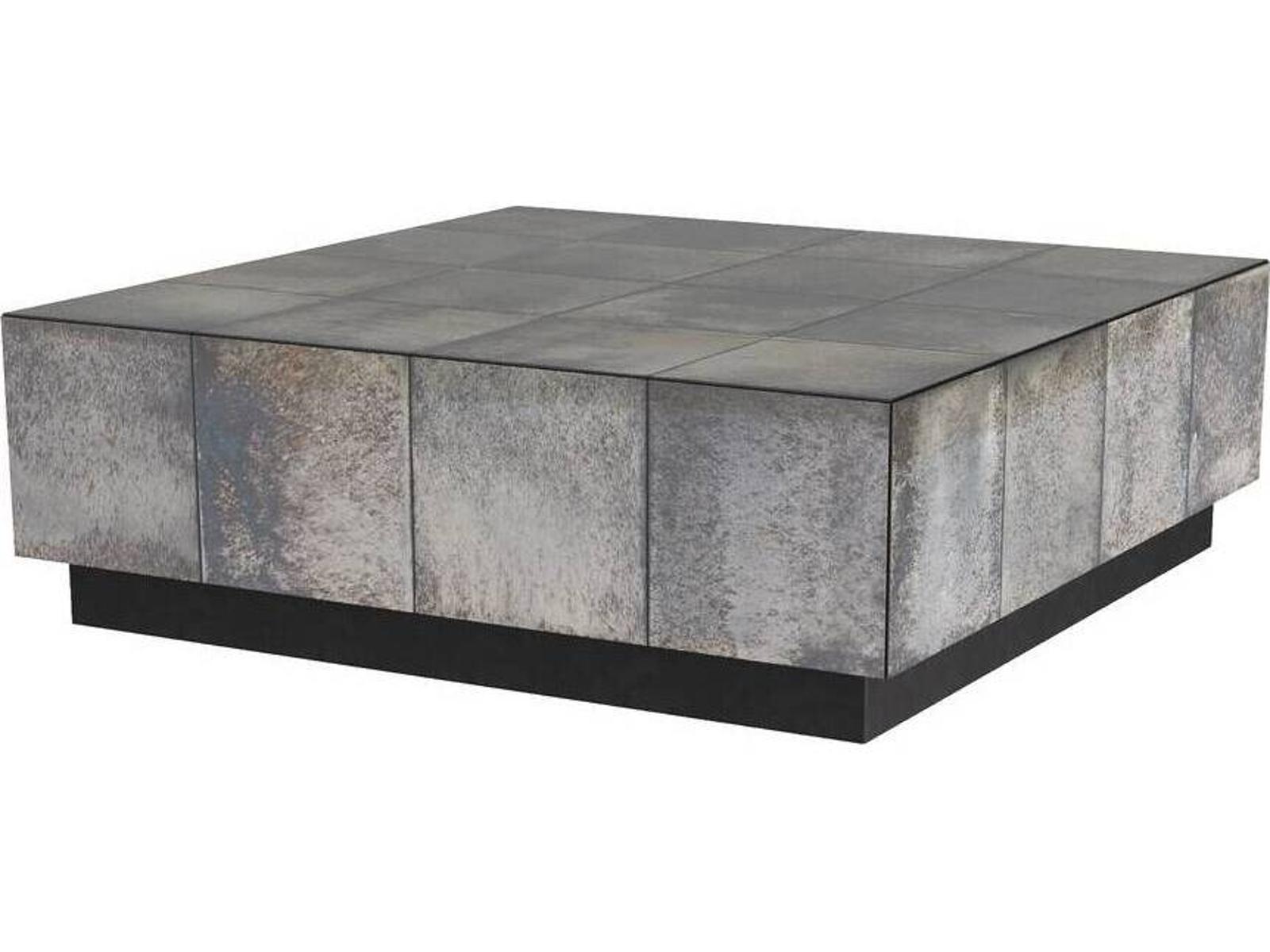 Antonia Square Coffee Table with Antiqued Mirror Finish