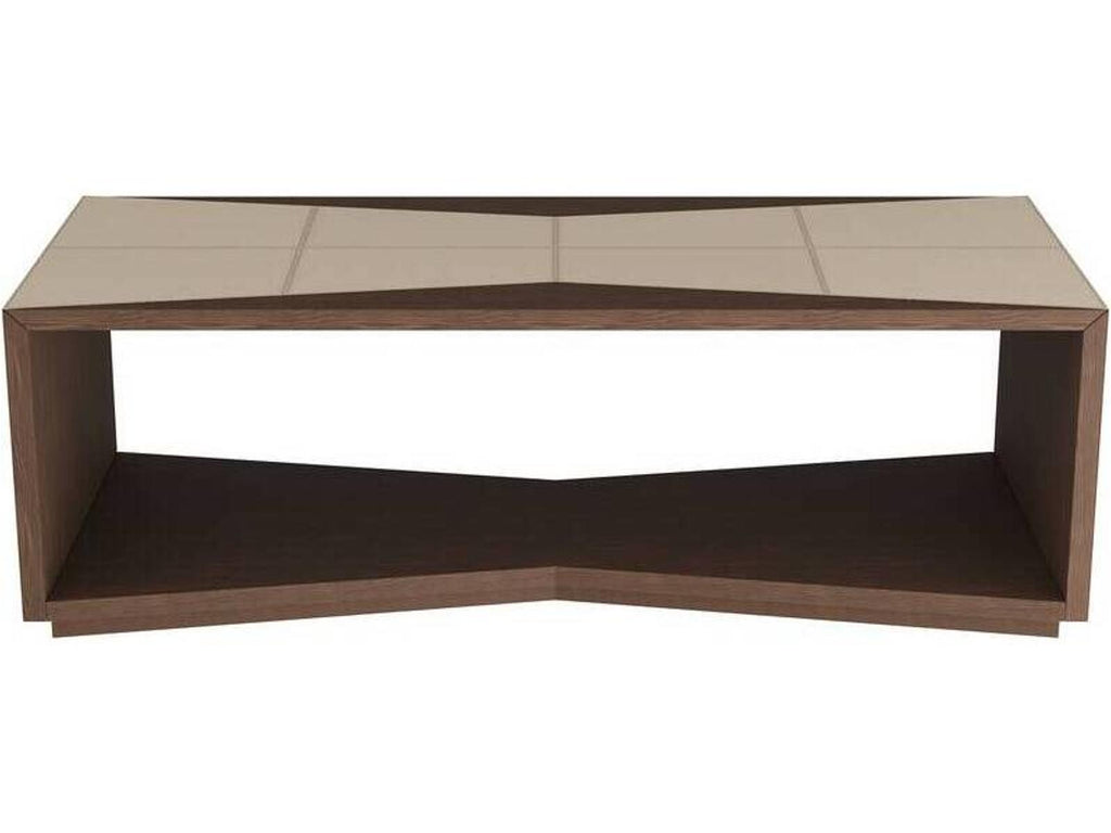 Yuki Rectangle Cocktail Table in Sable Finished Oak and Leather
