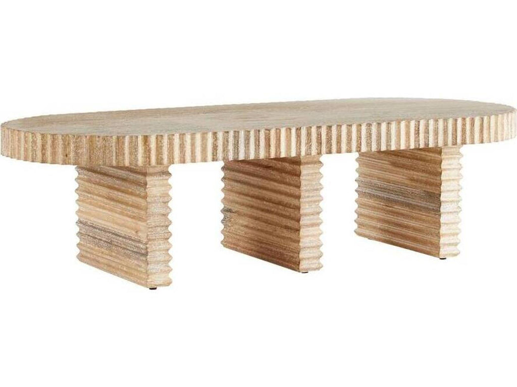 Hilbeck Oval Wood Limed Wash Coffee Table