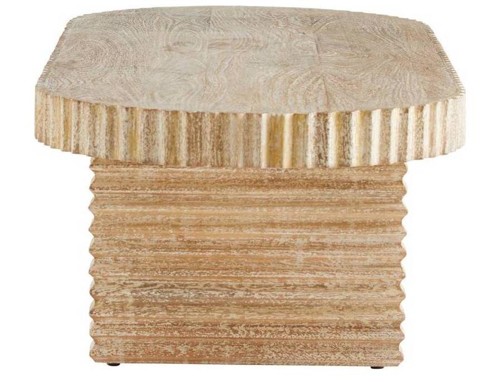 Hilbeck Oval Wood Limed Wash Coffee Table