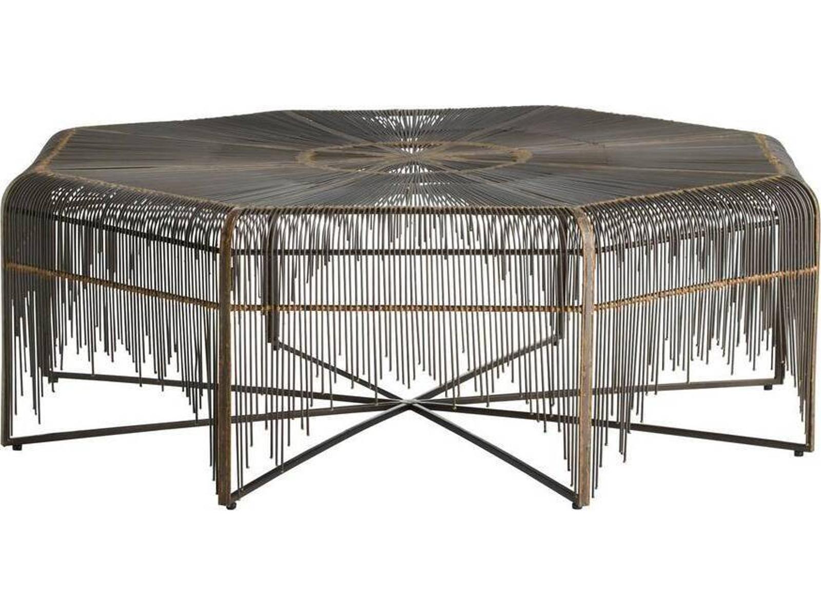 Arteriors Ilaria Octagonal Coffee Table in Natural Iron