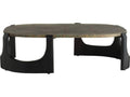 Lorena Oval Coffee Table in Natural Jungle Marble and Ebony