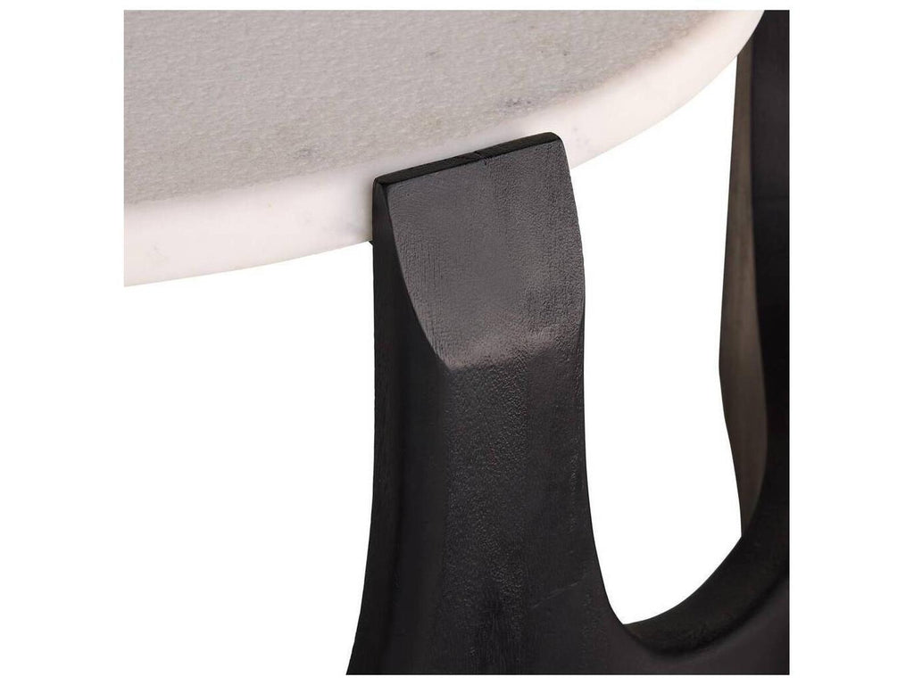 Lorena Oval Marble Coffee Table with Ebony Wood Base
