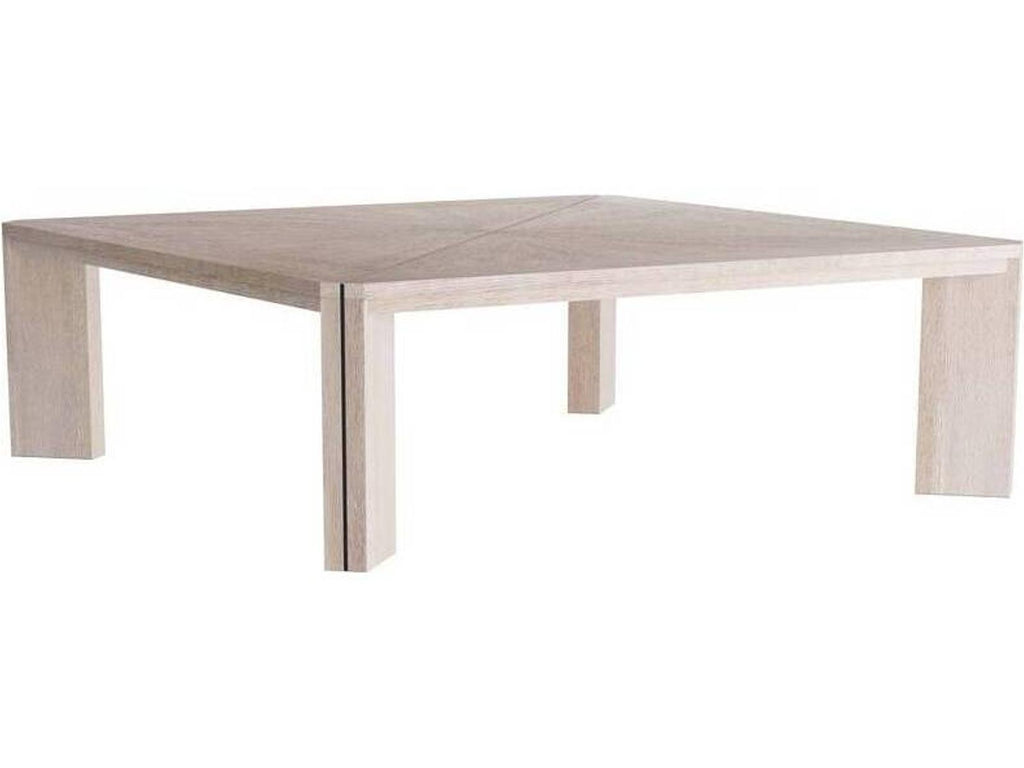 Vancouver Square Coffee Table in Smoke Oak Veneer and Antique Brass
