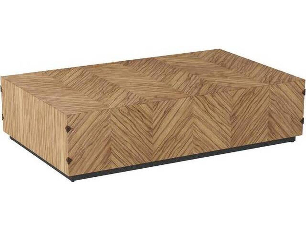 Zuki Rectangle Coffee Table in Bronze and Ofram Veneer