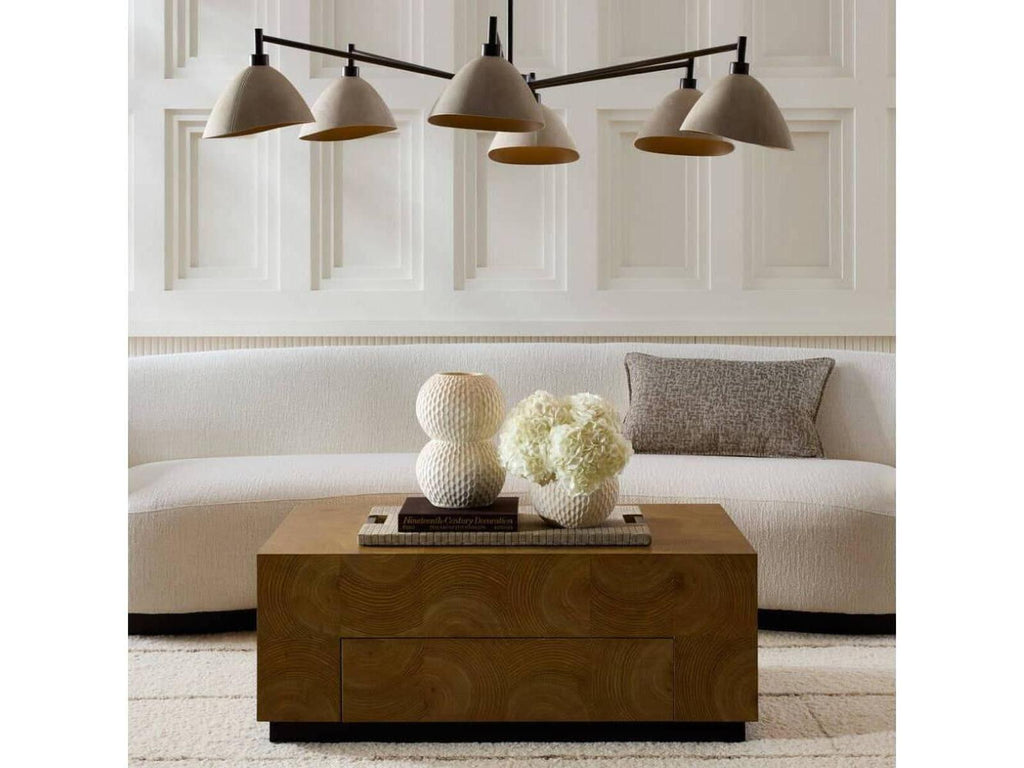 Justice Oyster Cut Oak Veneer Coffee Table with Drawer