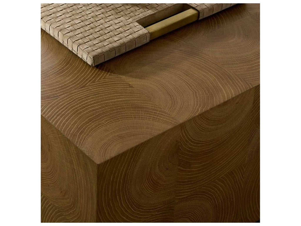 Justice Oyster Cut Oak Veneer Coffee Table with Drawer