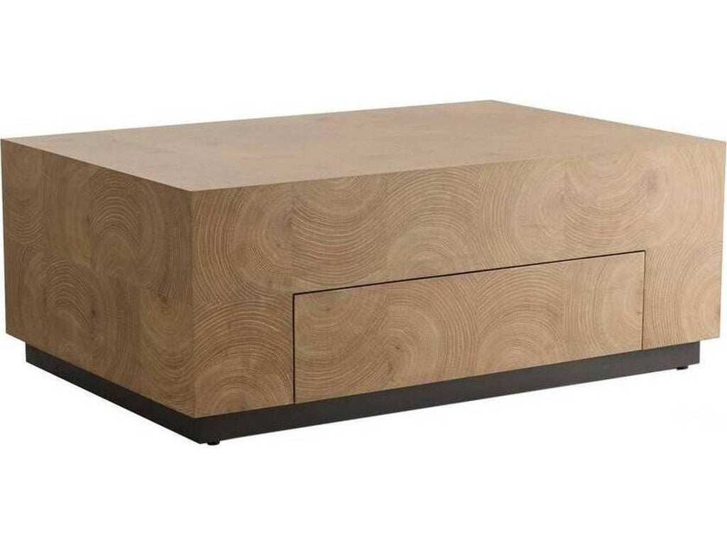 Justice Oyster Cut Oak Veneer Coffee Table with Drawer