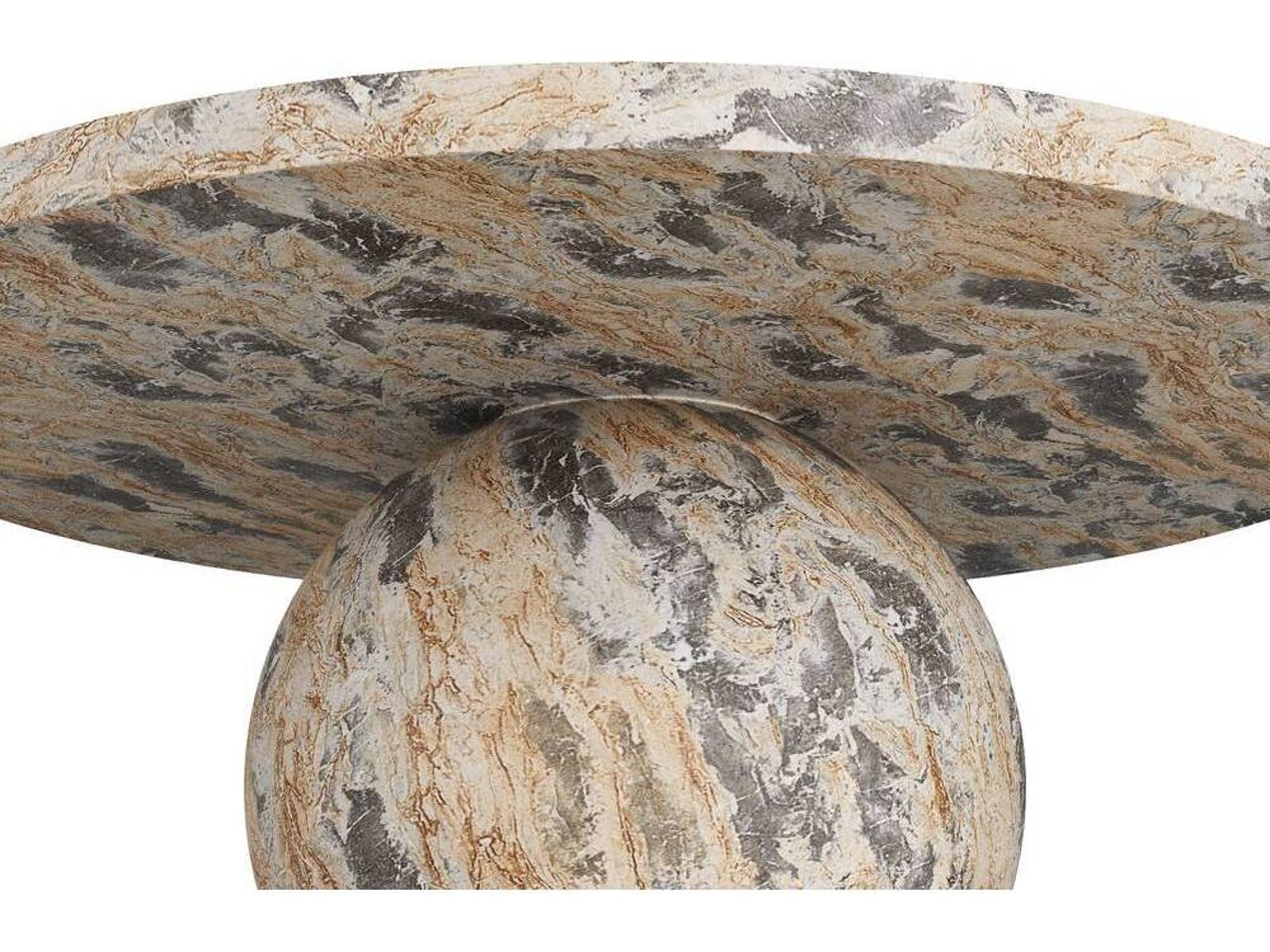 Brenna Round Sahara Faux Marble Concrete Console Table