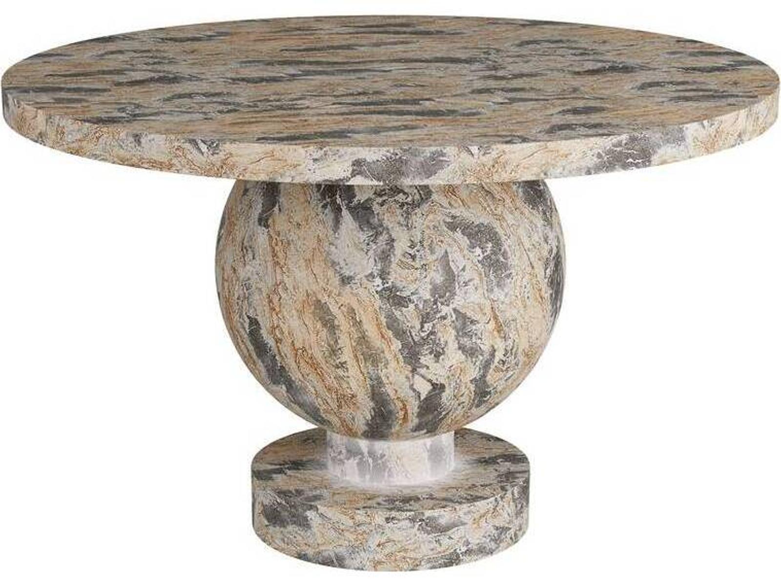 Brenna Round Sahara Faux Marble Concrete Console Table