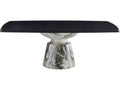 Forgey Rectangle Dining Table in Ebony Oak Veneer and Verde Faux Marble