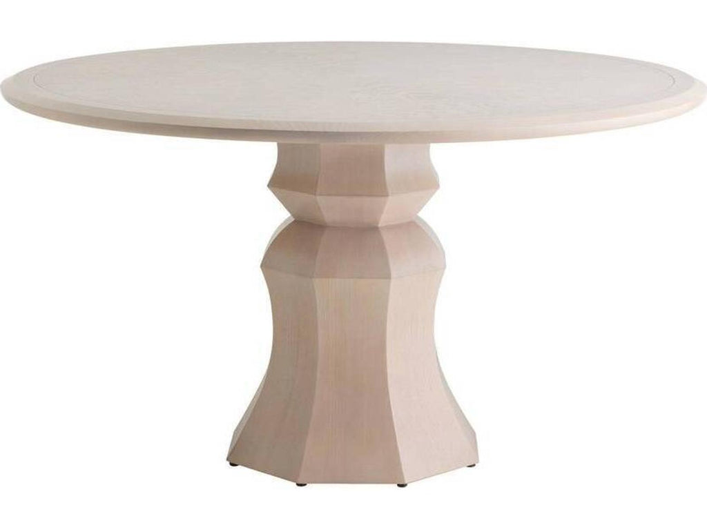Kinsley Round 54-Inch Dining Table in Light Beige Burl Ash Veneer