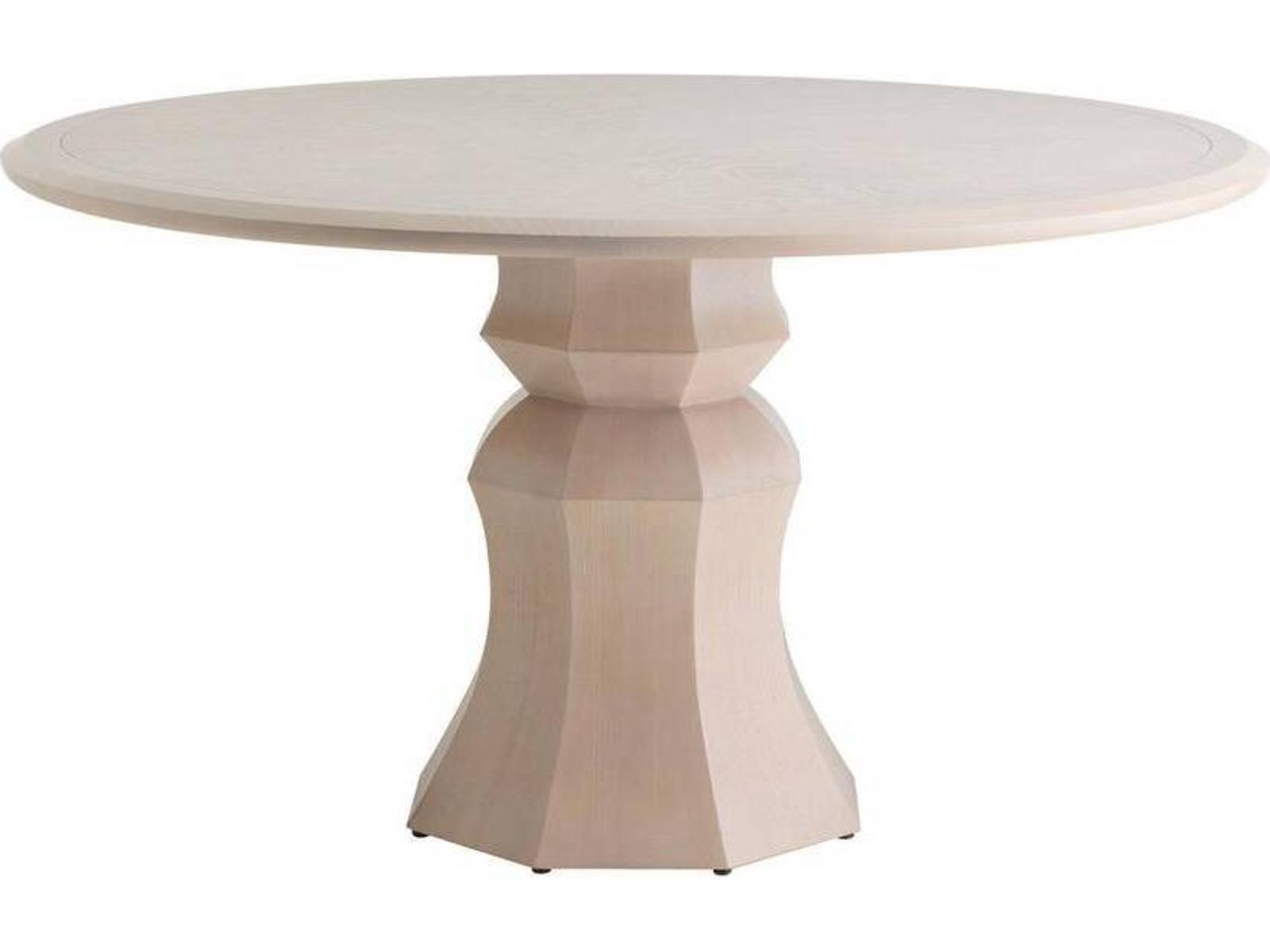 Kinsley Round 54-Inch Dining Table in Light Beige Burl Ash Veneer