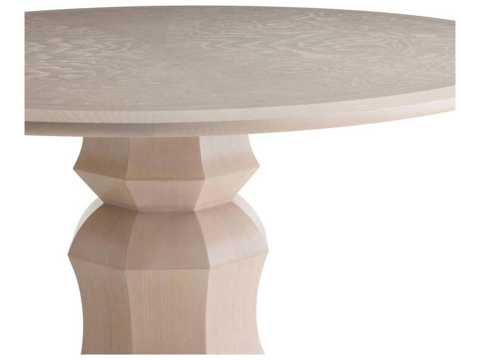 Kinsley Round 54-Inch Dining Table in Light Beige Burl Ash Veneer