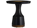 Round White Black End Table