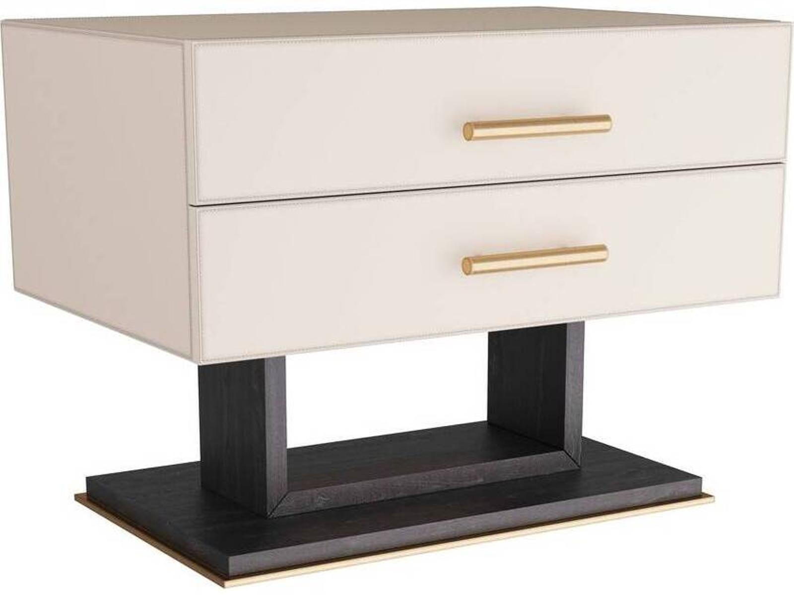2-Drawers Beige Tatro Nightstand