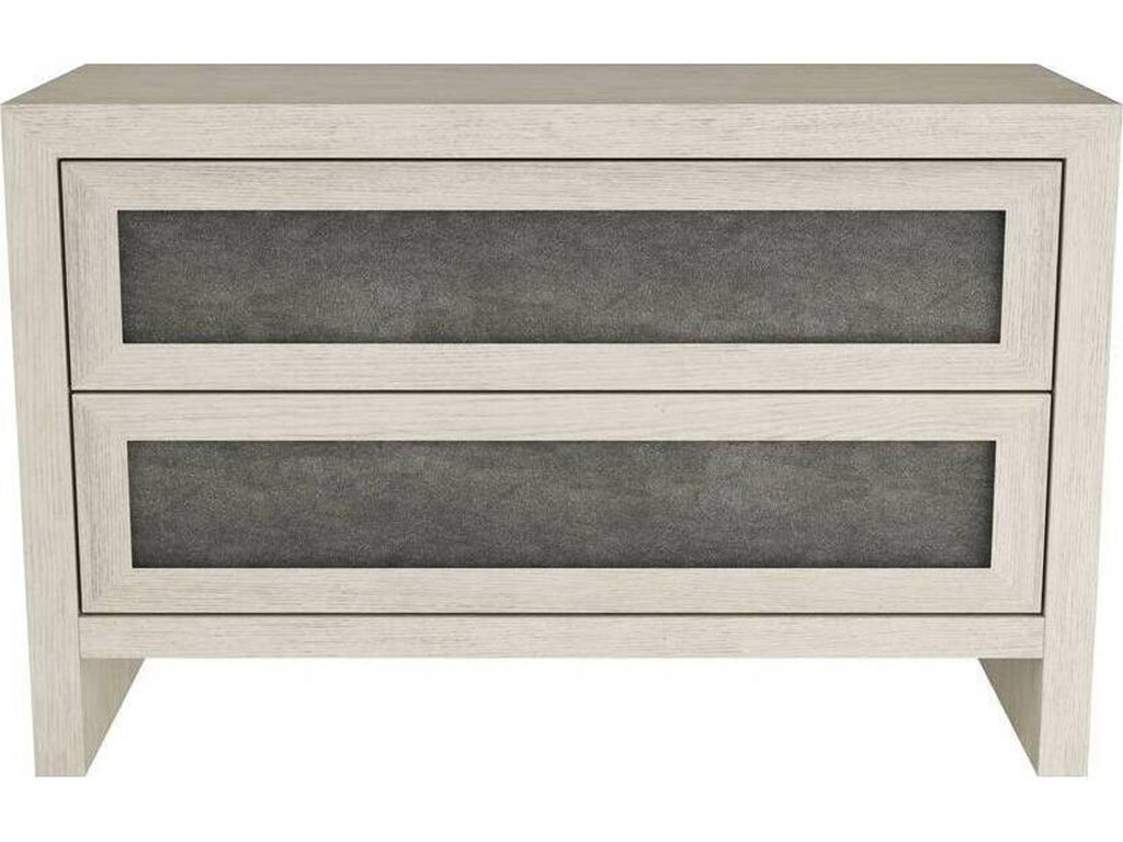 Burnett Rectangle Side Table with Suede Panels and Smoke Finish