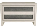 Burnett Rectangle Side Table with Suede Panels and Smoke Finish