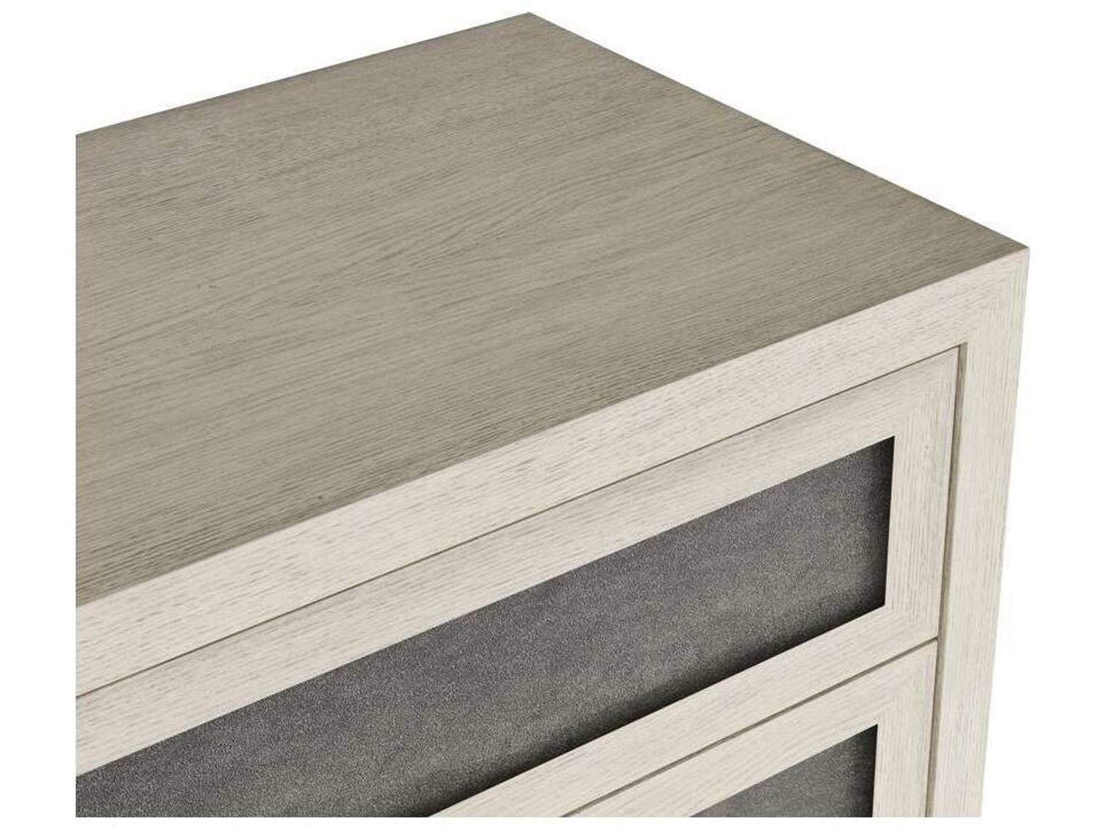 Burnett Rectangle Side Table with Suede Panels and Smoke Finish