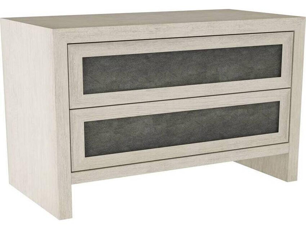Burnett Rectangle Side Table with Suede Panels and Smoke Finish